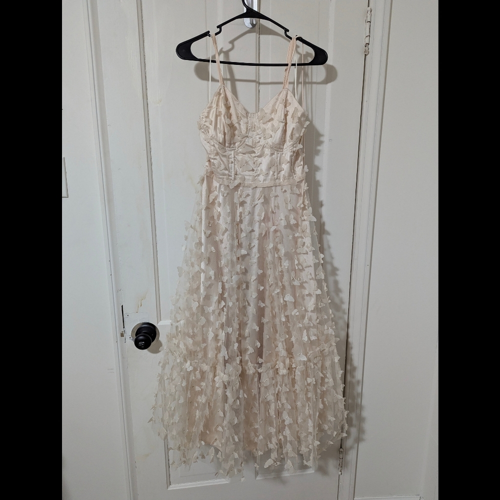 Betsey Johnson Cream Floral Maxi Dress